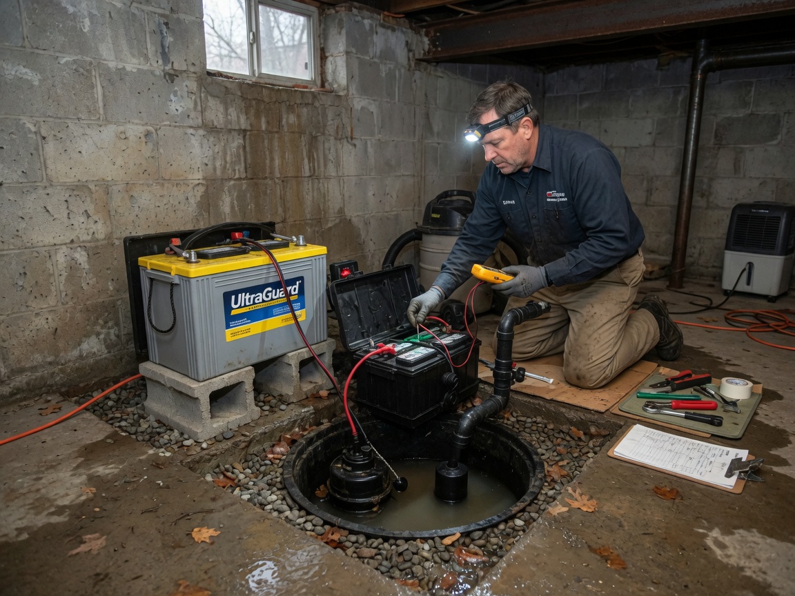 Battery Backup Sump Pump System in Erie, PA